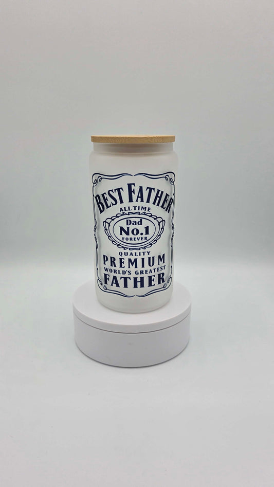 Best father 16oz frosted glass cup