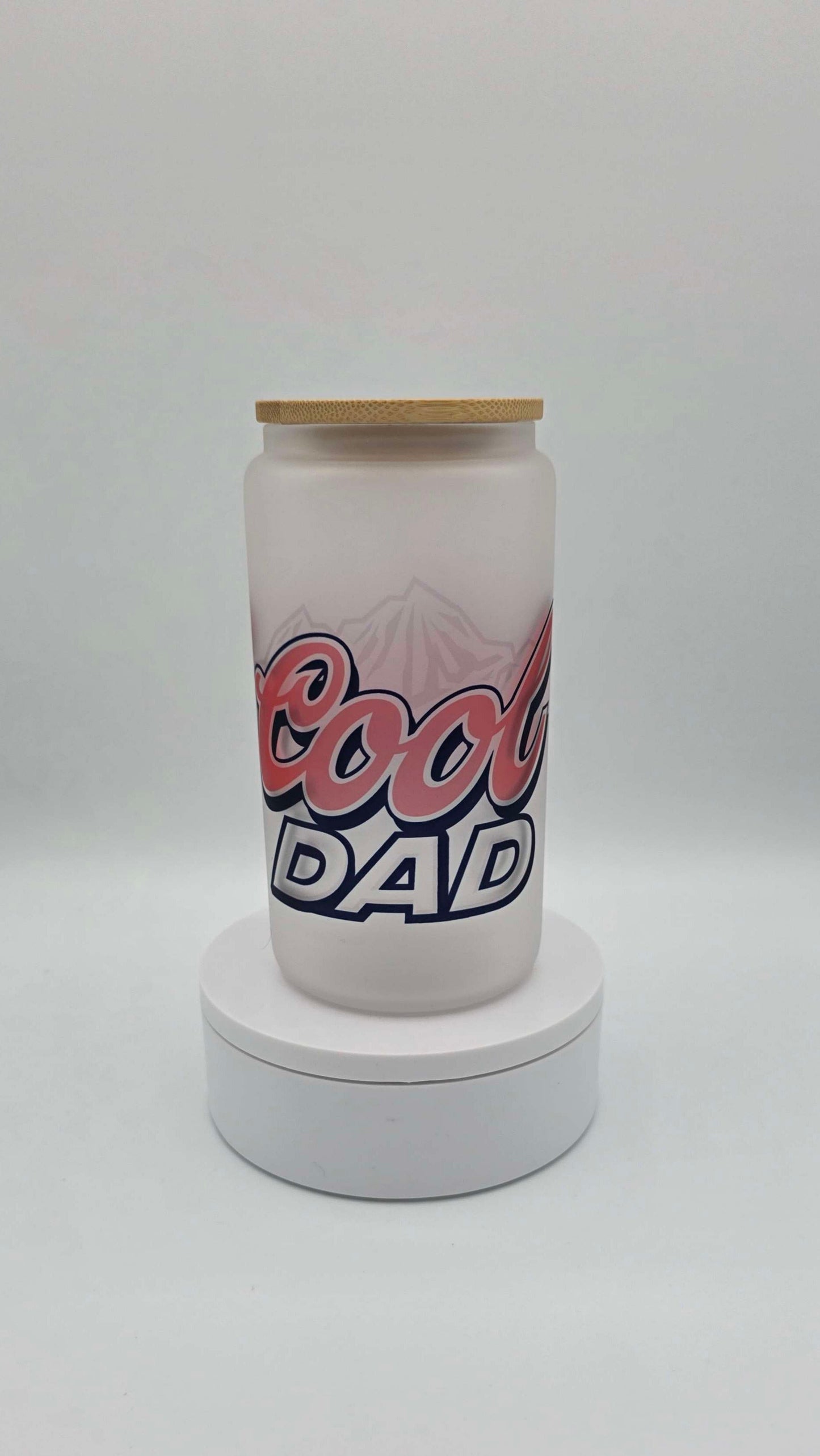 Cool dad 16oz frosted glass cup