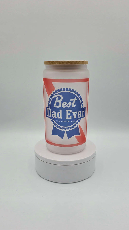 Best dad ever 16oz glass cup